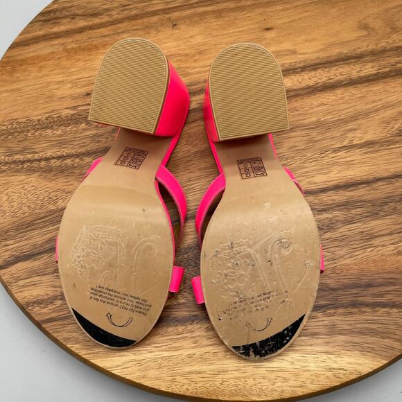 Free People Charlie V Sandals Womens Size 6 / 36 Neon Pink Casual Comfort Heels - Picture 7 of 8